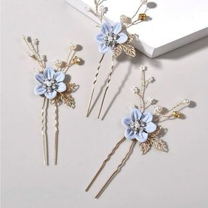 Vintage Something Blue Hair Pins -Set of 3